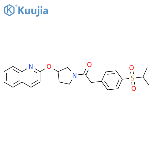 Ethanone, 2-[4-[(1-methylethyl)sulfonyl]phenyl]-1-[3-(2-quinolinyloxy)-1-pyrrolidinyl]- structure