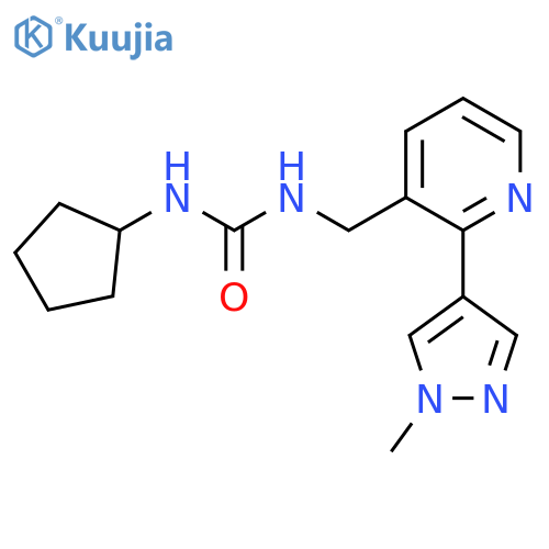 3-cyclopentyl-1-{2-(1-methyl-1H-pyrazol-4-yl)pyridin-3-ylmethyl}urea structure