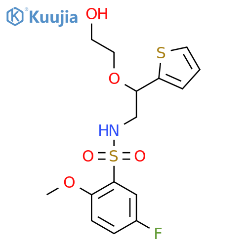 2-2-(5-fluoro-2-methoxybenzenesulfonamido)-1-(thiophen-2-yl)ethoxyethan-1-ol structure