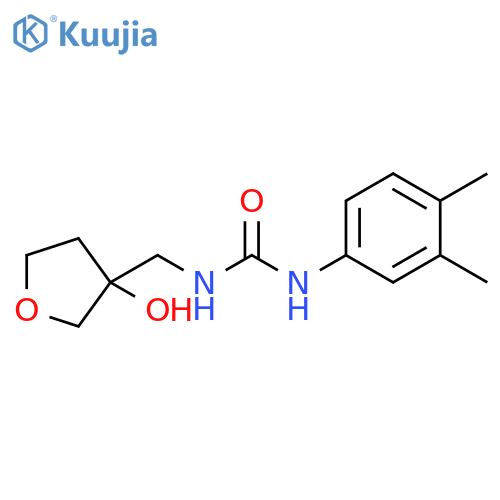 1-(3,4-dimethylphenyl)-3-[(3-hydroxyoxolan-3-yl)methyl]urea structure