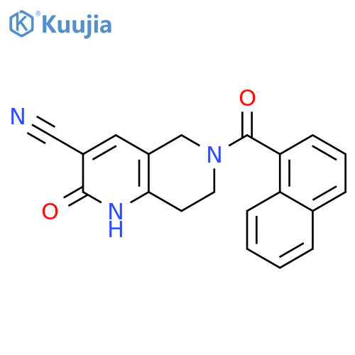 6-(naphthalene-1-carbonyl)-2-oxo-1,5,7,8-tetrahydro-1,6-naphthyridine-3-carbonitrile structure
