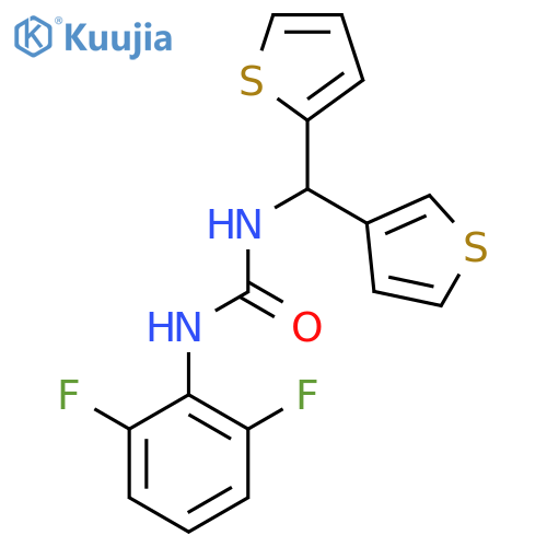 1-(2,6-difluorophenyl)-3-(thiophen-2-yl)(thiophen-3-yl)methylurea structure