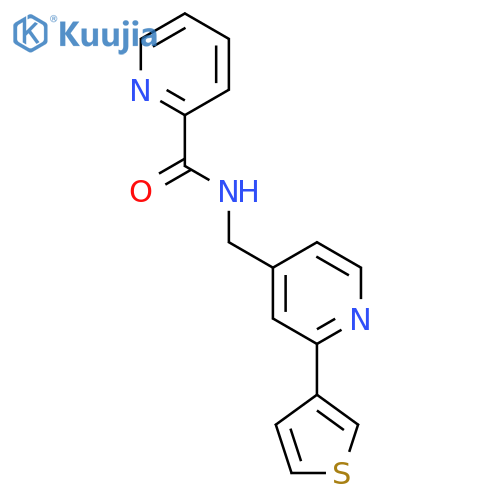 N-{[2-(thiophen-3-yl)pyridin-4-yl]methyl}pyridine-2-carboxamide structure