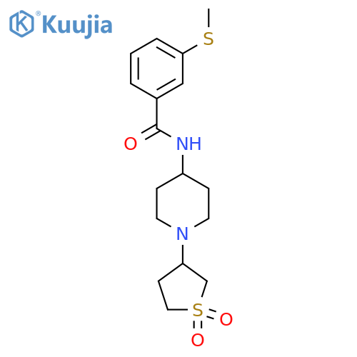N-(1-(1,1-dioxidotetrahydrothiophen-3-yl)piperidin-4-yl)-3-(methylthio)benzamide structure