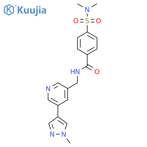 4-(dimethylsulfamoyl)-N-{5-(1-methyl-1H-pyrazol-4-yl)pyridin-3-ylmethyl}benzamide structure