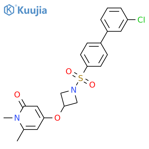 4-[1-[4-(3-chlorophenyl)phenyl]sulfonylazetidin-3-yl]oxy-1,6-dimethylpyridin-2-one structure