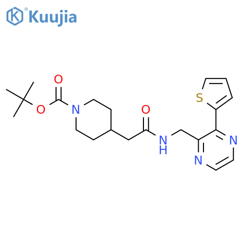 tert-butyl 4-({3-(thiophen-2-yl)pyrazin-2-ylmethyl}carbamoyl)methylpiperidine-1-carboxylate structure