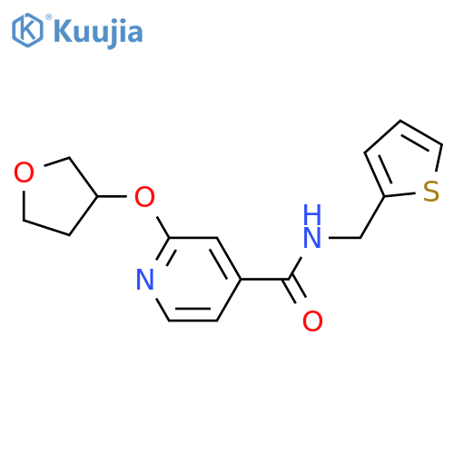 2-(oxolan-3-yloxy)-N-(thiophen-2-ylmethyl)pyridine-4-carboxamide structure