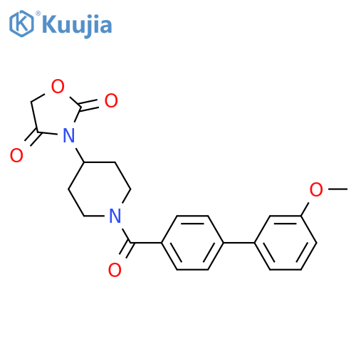 3-[1-[4-(3-methoxyphenyl)benzoyl]piperidin-4-yl]-1,3-oxazolidine-2,4-dione structure