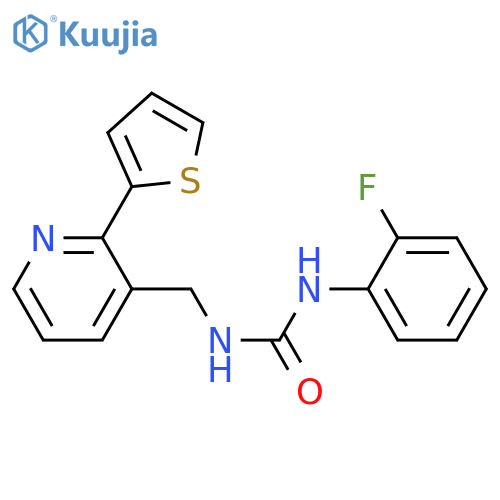 1-(2-fluorophenyl)-3-{[2-(thiophen-2-yl)pyridin-3-yl]methyl}urea structure