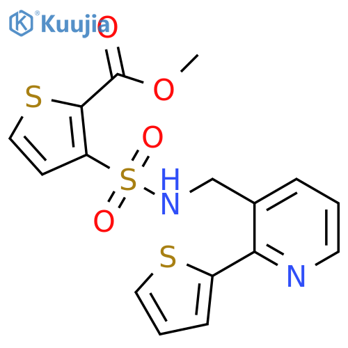 methyl 3-({[2-(thiophen-2-yl)pyridin-3-yl]methyl}sulfamoyl)thiophene-2-carboxylate structure
