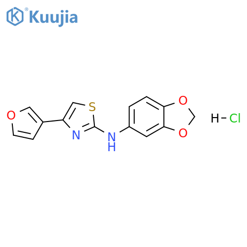 2-Thiazolamine, N-1,3-benzodioxol-5-yl-4-(3-furanyl)-, hydrochloride (1:1) structure