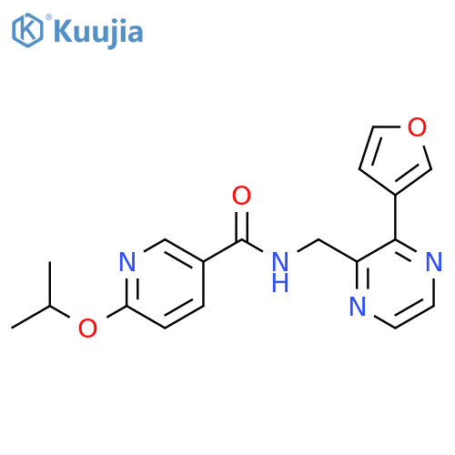 N-{3-(furan-3-yl)pyrazin-2-ylmethyl}-6-(propan-2-yloxy)pyridine-3-carboxamide structure