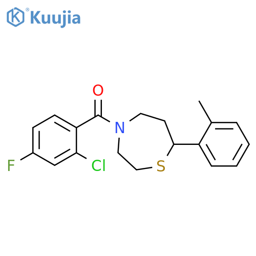 4-(2-chloro-4-fluorobenzoyl)-7-(2-methylphenyl)-1,4-thiazepane structure