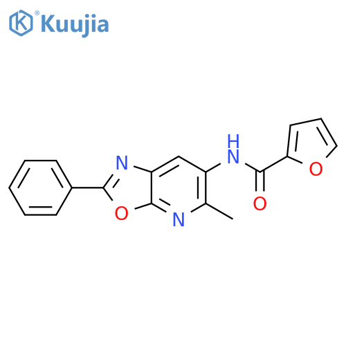 N-{5-methyl-2-phenyl-[1,3]oxazolo[5,4-b]pyridin-6-yl}furan-2-carboxamide structure