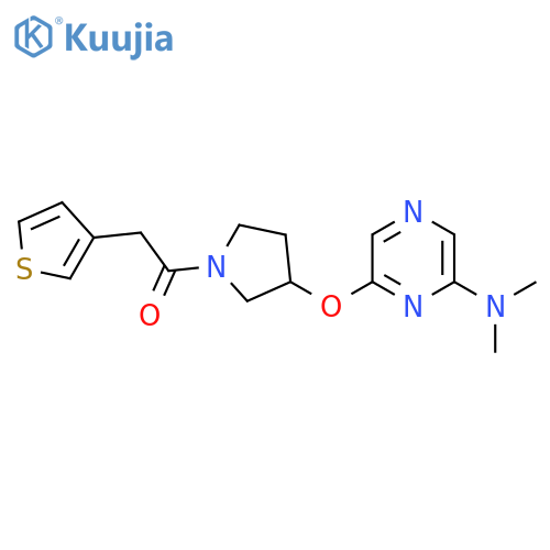 1-(3-{[6-(dimethylamino)pyrazin-2-yl]oxy}pyrrolidin-1-yl)-2-(thiophen-3-yl)ethan-1-one structure