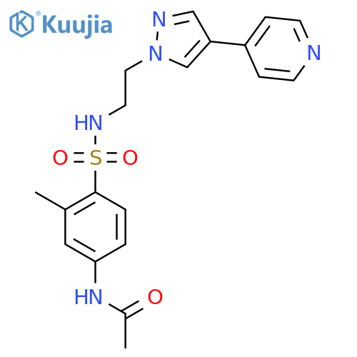 N-3-methyl-4-({2-4-(pyridin-4-yl)-1H-pyrazol-1-ylethyl}sulfamoyl)phenylacetamide structure