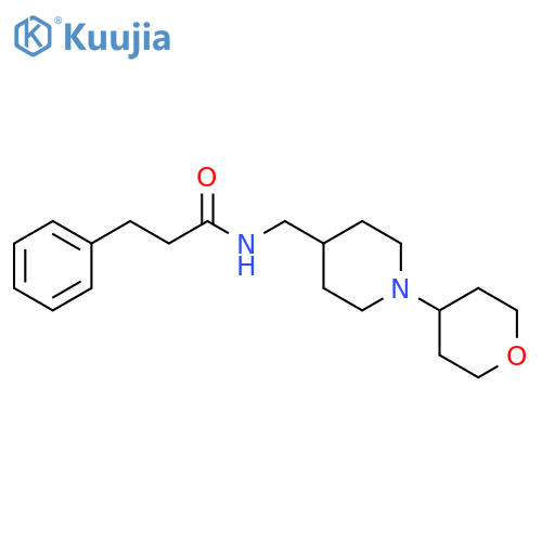 N-{[1-(oxan-4-yl)piperidin-4-yl]methyl}-3-phenylpropanamide structure
