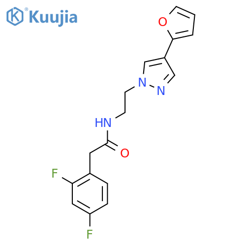 2-(2,4-difluorophenyl)-N-{2-4-(furan-2-yl)-1H-pyrazol-1-ylethyl}acetamide structure