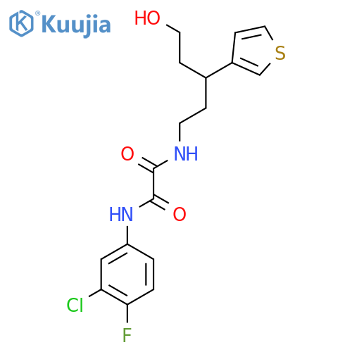 N'-(3-chloro-4-fluorophenyl)-N-[5-hydroxy-3-(thiophen-3-yl)pentyl]ethanediamide structure