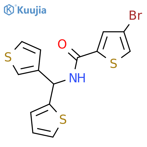 4-bromo-N-(thiophen-2-yl)(thiophen-3-yl)methylthiophene-2-carboxamide structure