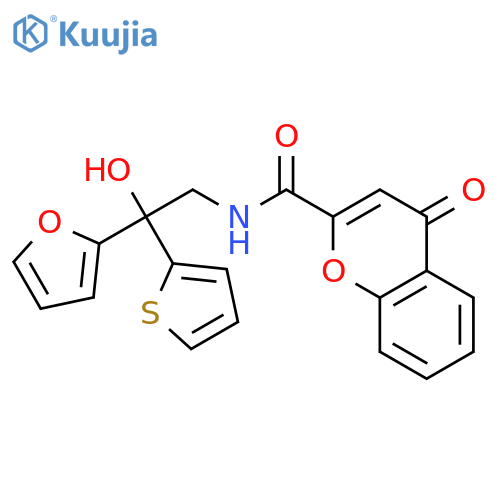N-[2-(furan-2-yl)-2-hydroxy-2-(thiophen-2-yl)ethyl]-4-oxo-4H-chromene-2-carboxamide structure