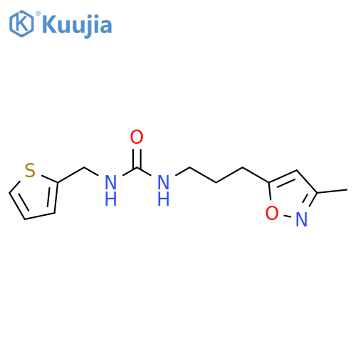3-3-(3-methyl-1,2-oxazol-5-yl)propyl-1-(thiophen-2-yl)methylurea structure