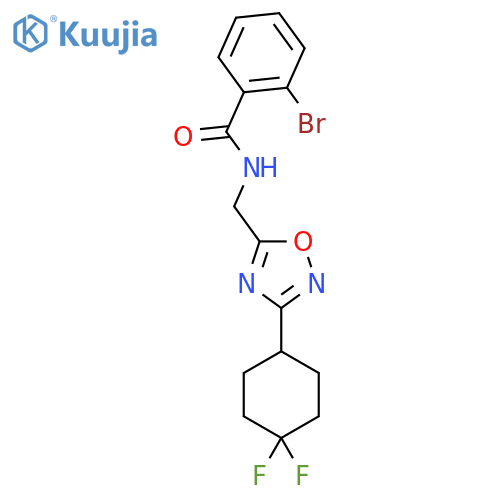 2-bromo-N-{[3-(4,4-difluorocyclohexyl)-1,2,4-oxadiazol-5-yl]methyl}benzamide structure