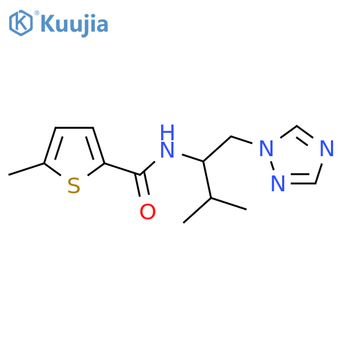 5-methyl-N-[3-methyl-1-(1H-1,2,4-triazol-1-yl)butan-2-yl]thiophene-2-carboxamide structure
