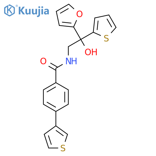 N-[2-(furan-2-yl)-2-hydroxy-2-(thiophen-2-yl)ethyl]-4-(thiophen-3-yl)benzamide structure