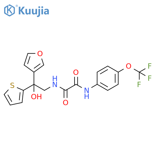 N-2-(furan-3-yl)-2-hydroxy-2-(thiophen-2-yl)ethyl-N'-4-(trifluoromethoxy)phenylethanediamide structure