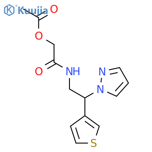 {[2-(1H-pyrazol-1-yl)-2-(thiophen-3-yl)ethyl]carbamoyl}methyl acetate structure