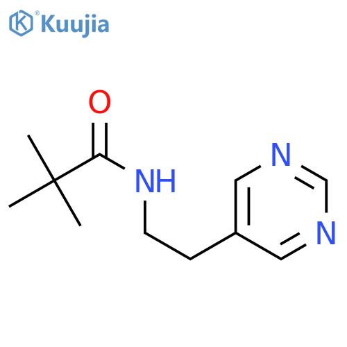 2,2-dimethyl-N-[2-(pyrimidin-5-yl)ethyl]propanamide structure