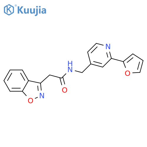 2-(1,2-benzoxazol-3-yl)-N-{[2-(furan-2-yl)pyridin-4-yl]methyl}acetamide structure