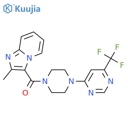 4-(4-{2-methylimidazo[1,2-a]pyridine-3-carbonyl}piperazin-1-yl)-6-(trifluoromethyl)pyrimidine structure