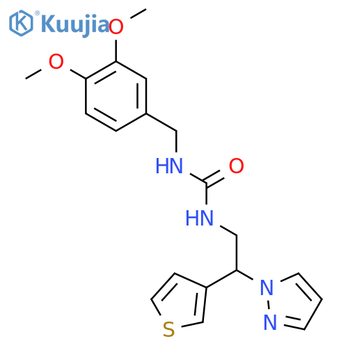 1-[(3,4-dimethoxyphenyl)methyl]-3-[2-(1H-pyrazol-1-yl)-2-(thiophen-3-yl)ethyl]urea structure