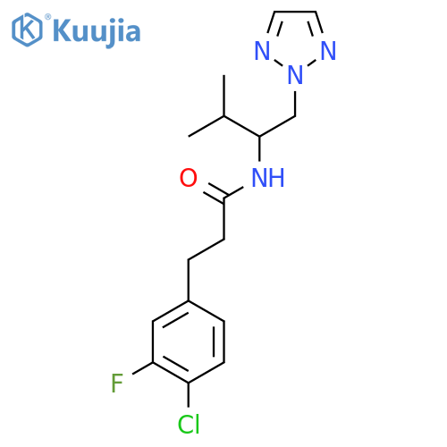 3-(4-chloro-3-fluorophenyl)-N-3-methyl-1-(2H-1,2,3-triazol-2-yl)butan-2-ylpropanamide structure