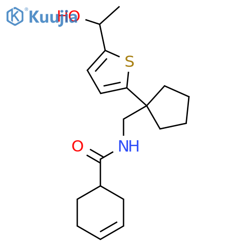 N-({1-[5-(1-hydroxyethyl)thiophen-2-yl]cyclopentyl}methyl)cyclohex-3-ene-1-carboxamide structure