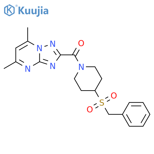1-{5,7-dimethyl-1,2,4triazolo1,5-apyrimidine-2-carbonyl}-4-phenylmethanesulfonylpiperidine structure