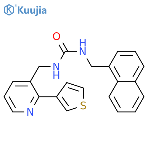 1-[(naphthalen-1-yl)methyl]-3-{[2-(thiophen-3-yl)pyridin-3-yl]methyl}urea structure