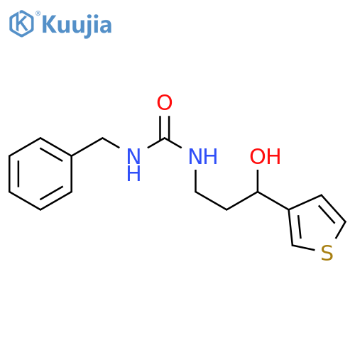 1-benzyl-3-[3-hydroxy-3-(thiophen-3-yl)propyl]urea structure