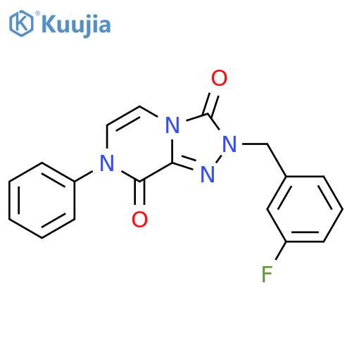 2-[(3-fluorophenyl)methyl]-7-phenyl-2H,3H,7H,8H-[1,2,4]triazolo[4,3-a]pyrazine-3,8-dione structure