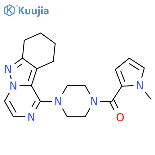 1-(1-methyl-1H-pyrrole-2-carbonyl)-4-{7H,8H,9H,10H-pyrazino[1,2-b]indazol-1-yl}piperazine structure