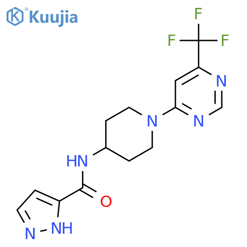 N-{1-[6-(trifluoromethyl)pyrimidin-4-yl]piperidin-4-yl}-1H-pyrazole-3-carboxamide structure
