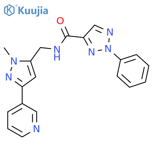 N-{[1-methyl-3-(pyridin-3-yl)-1H-pyrazol-5-yl]methyl}-2-phenyl-2H-1,2,3-triazole-4-carboxamide structure