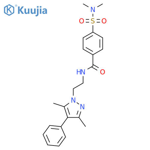 N-[2-(3,5-dimethyl-4-phenyl-1H-pyrazol-1-yl)ethyl]-4-(dimethylsulfamoyl)benzamide structure
