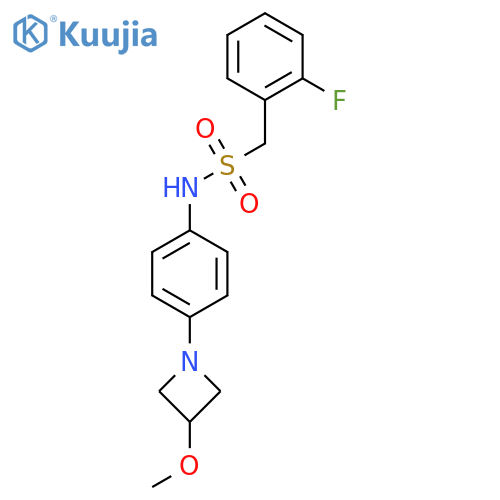 1-(2-fluorophenyl)-N-[4-(3-methoxyazetidin-1-yl)phenyl]methanesulfonamide structure