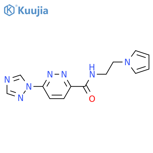 N-[2-(1H-pyrrol-1-yl)ethyl]-6-(1H-1,2,4-triazol-1-yl)pyridazine-3-carboxamide structure