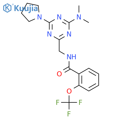 N-{4-(dimethylamino)-6-(pyrrolidin-1-yl)-1,3,5-triazin-2-ylmethyl}-2-(trifluoromethoxy)benzamide structure