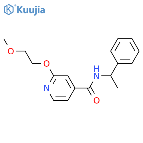 2-(2-methoxyethoxy)-N-(1-phenylethyl)pyridine-4-carboxamide structure